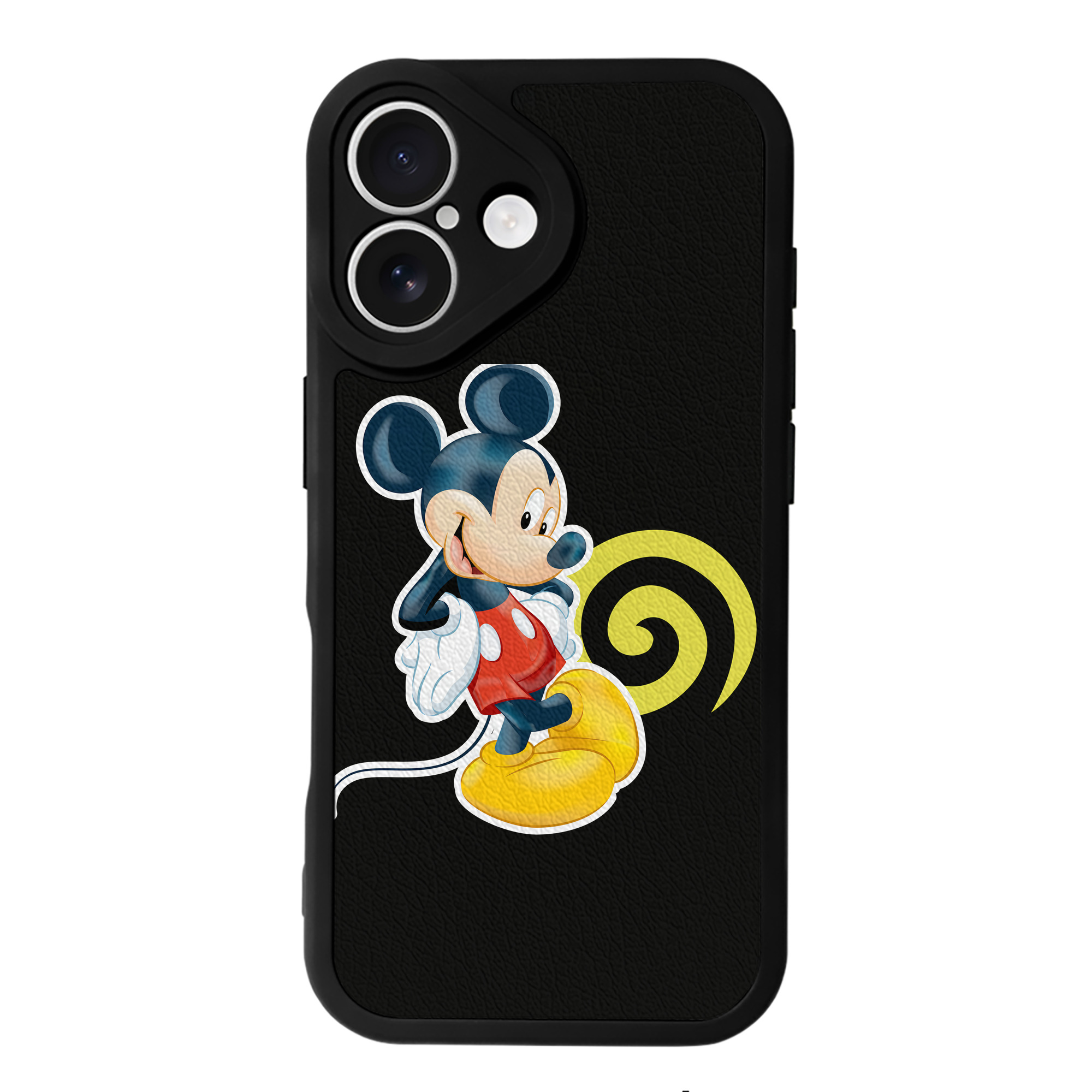 （画像用） ミッキーマウス Mickey Mouse 【iPhone 16シリーズ対応】シリコンスマホケース（レザー調） 材質：シリコン